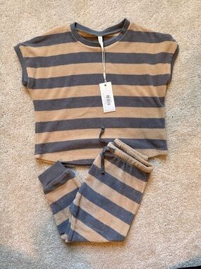 Quincy Mae Terry Striped Set